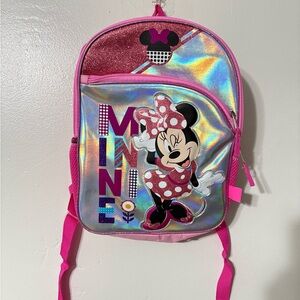 Disney Minnie Mouse Iridescent Pink Backpack
